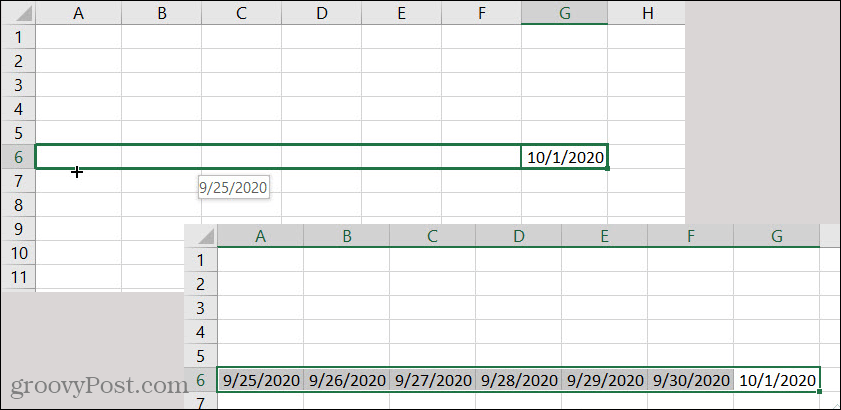 Data de Preenchimento Automático do Excel para trás