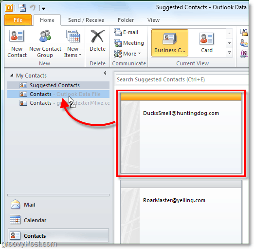 Como encontrar e adicionar contatos do Outlook 2010 não salvos