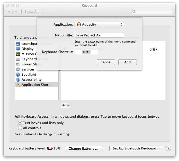 Como criar um atalho de teclado em qualquer programa Mac OS X