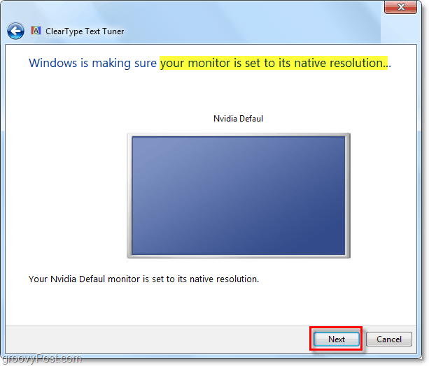 verifique se o monitor do Windows 7 está definido com sua resolução nativa