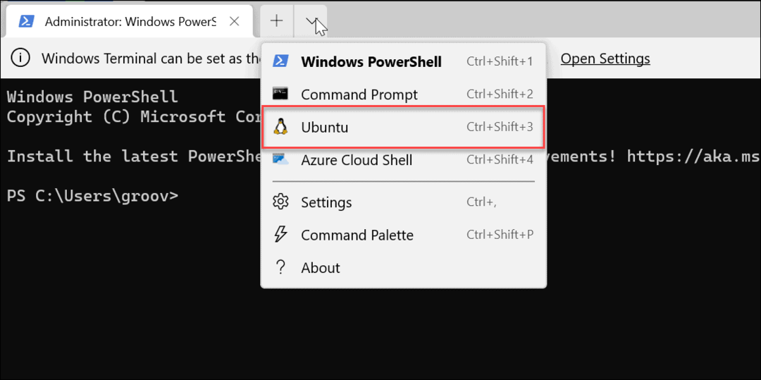 Ubuntu do PowerShell
