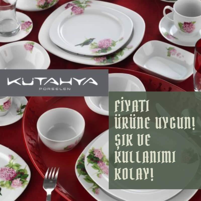 Como comprar Louça quadrada Bim Kütahya Seramik 68 peças de decoração dupla?
