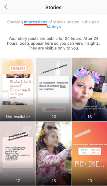 Visualize os dados de ROI das Histórias do Instagram, Etapa 4.
