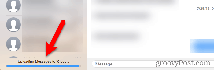 Upload de mensagens para o iCloud no Mac