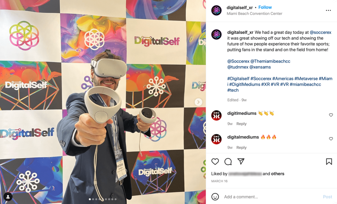 imagem do post DigitalSelf Instagram com foto do conjunto VR