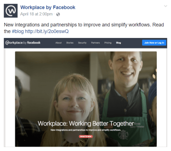 O Facebook anunciou várias novas integrações e parcerias dentro de sua ferramenta de comunicação da equipe Workplace by Facebook.
