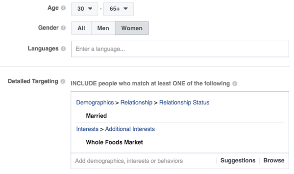 Os recursos de segmentação do Facebook são robustos.