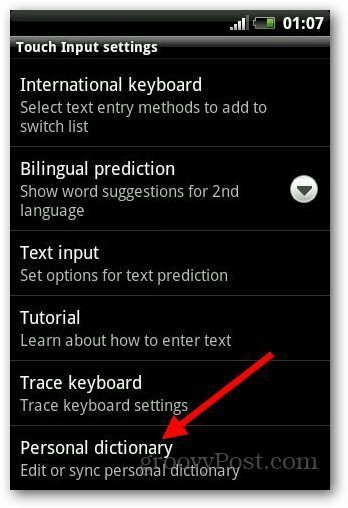 Adicionar dicionário Android 4
