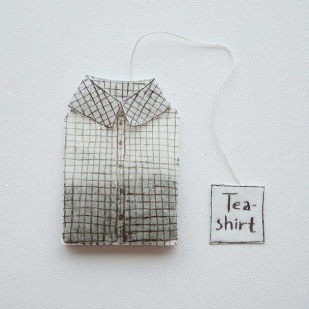 Saquinhos de chá de camisas