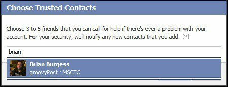facebook adicionar contatos confiáveis