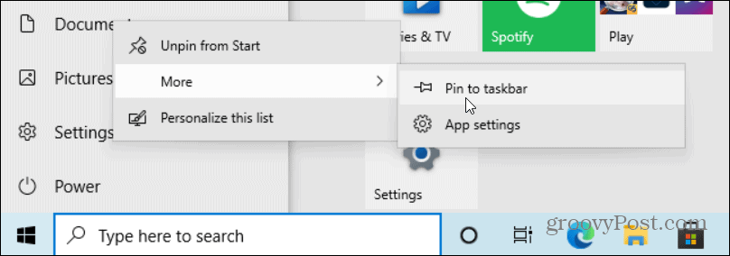 fixar configurações na barra de tarefas do Windows 10