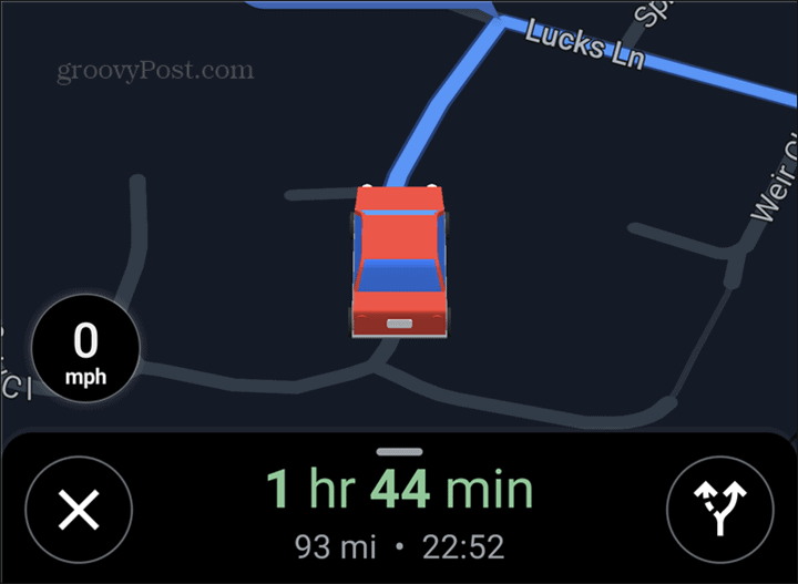 Símbolo de carro do Google Maps vermelho