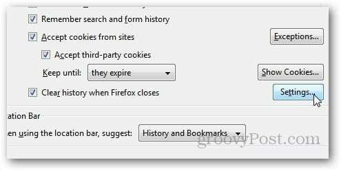 Histórico do Firefox Excluir 5