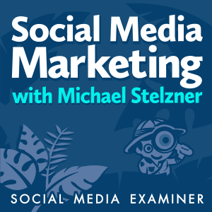 Arte da capa do podcast de marketing de mídia social