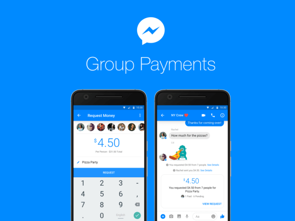Os usuários do Facebook agora podem enviar ou receber dinheiro entre grupos de pessoas no Messenger.