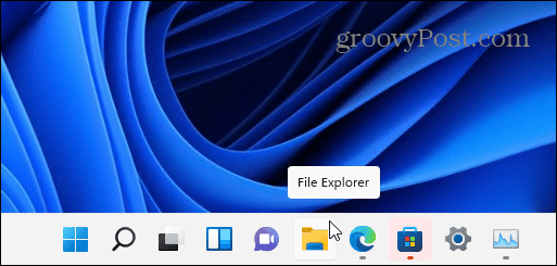 Barra de tarefas do ícone do File Explorer