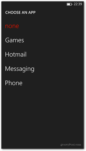 Personalização da tela de bloqueio do Windows Phone 8, escolha o aplicativo para mostrar o status rápido