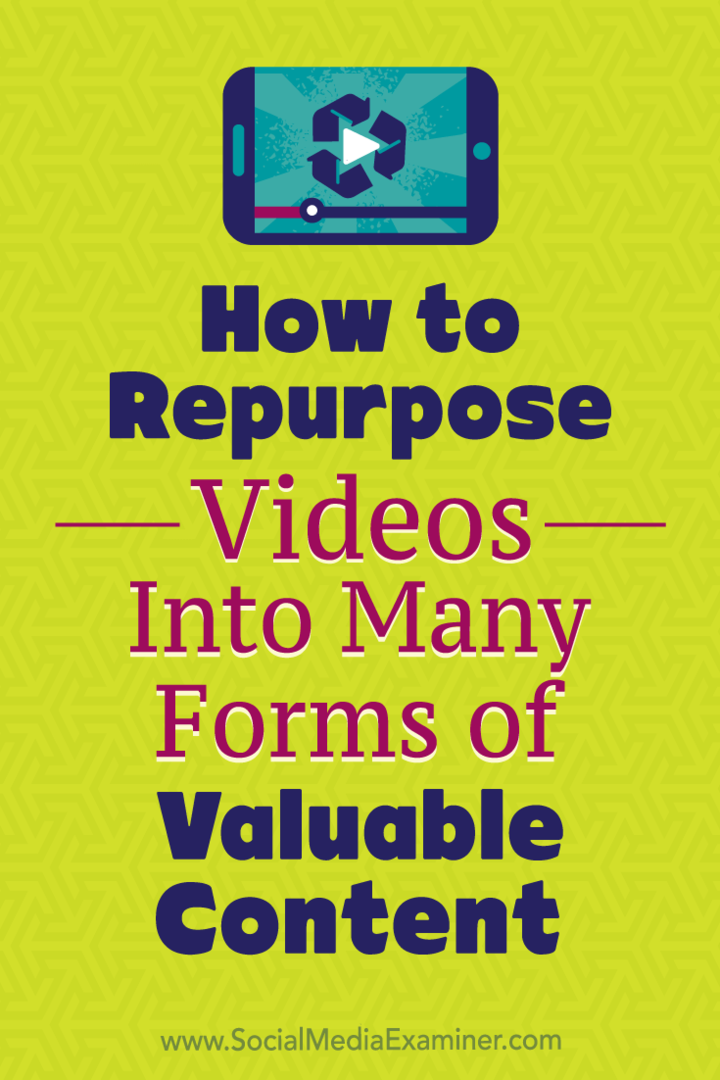 Como reaproveitar vídeos em várias formas de conteúdo valioso: examinador de mídia social