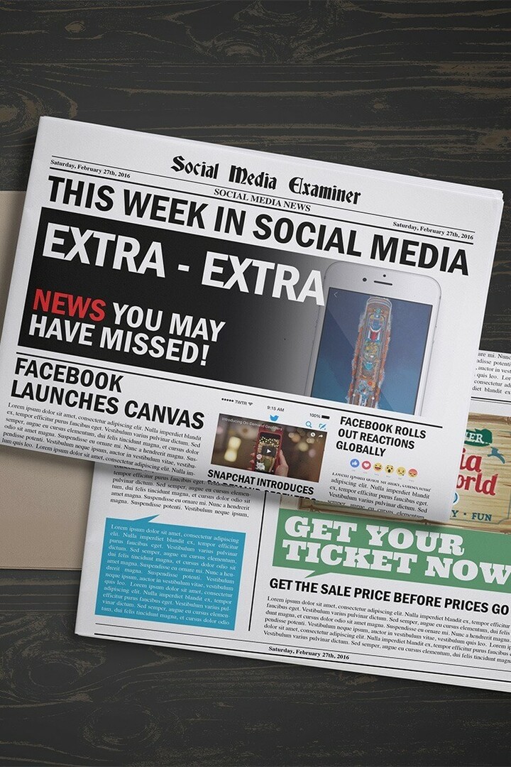 O Facebook lança a tela: Esta semana nas mídias sociais: examinador de mídias sociais