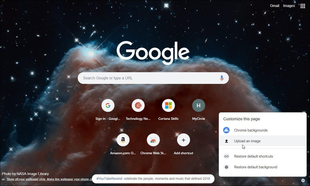 Personalizar nova página da guia Google Chrome