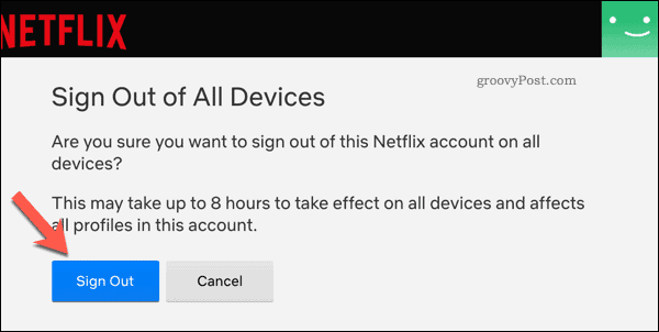 Saia de todos os dispositivos no Netflix