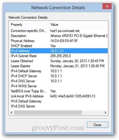 endereço de controle de acesso à mídia (MAC) do Windows 8