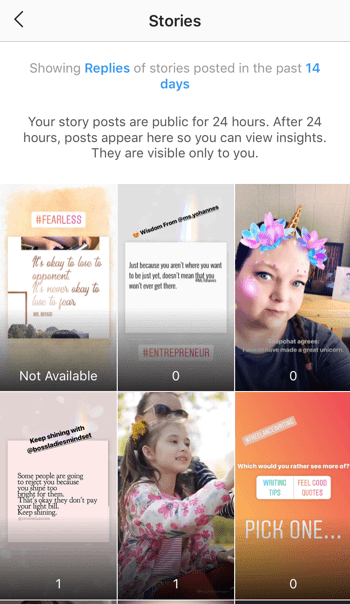 Visualize os dados de ROI das Histórias do Instagram, Etapa 6.