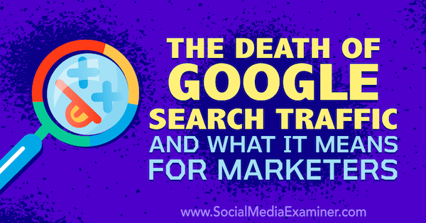 A morte do tráfego de pesquisa do Google e o que isso significa para os profissionais de marketing, com ideias de Michael Stelzner, fundador do Social Media Examiner.