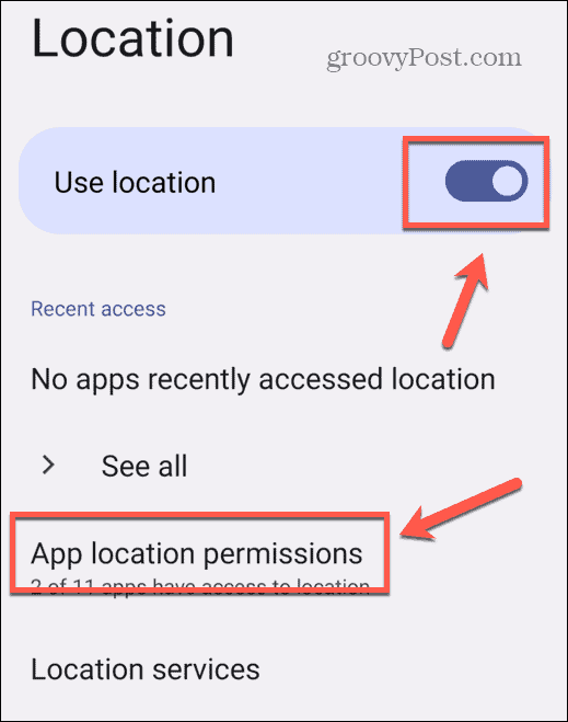 permissões de localização android