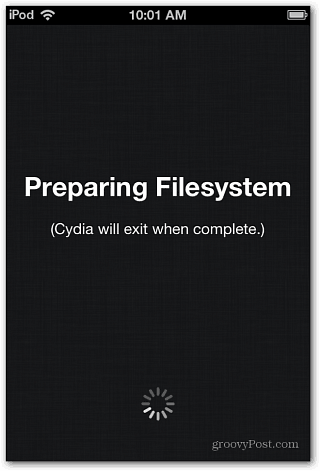 Cydia Preparando o sistema de arquivos
