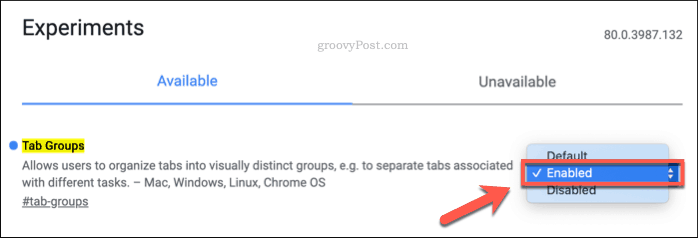 Ativando grupos de guias no Chrome
