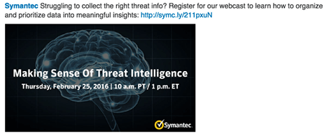 atualização do webinar do symantec linkedin