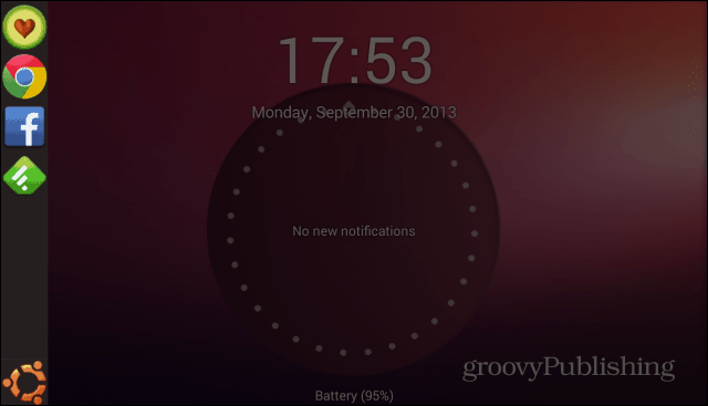 Barra lateral do Ubuntu Lockscreen