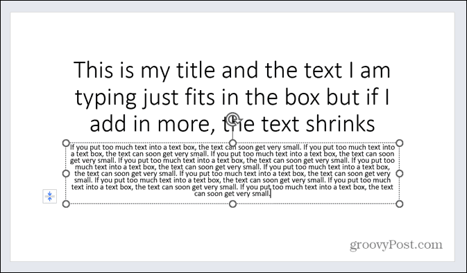 texto powerpoint muito pequeno