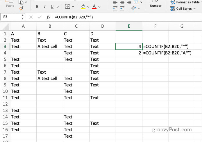 Fórmula COUNITF no Excel