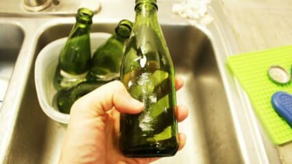 Método de remoção de etiqueta da garrafa de vidro