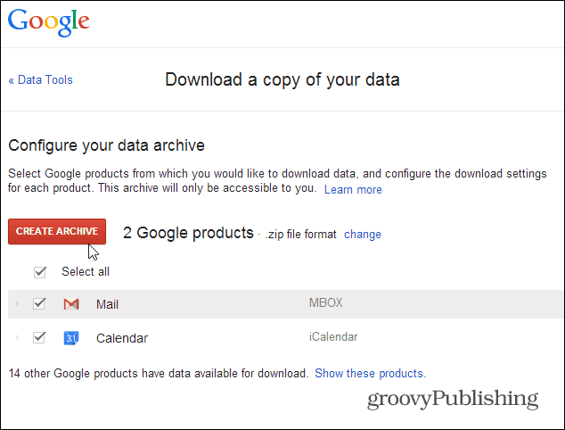 arquivar dados do gmail