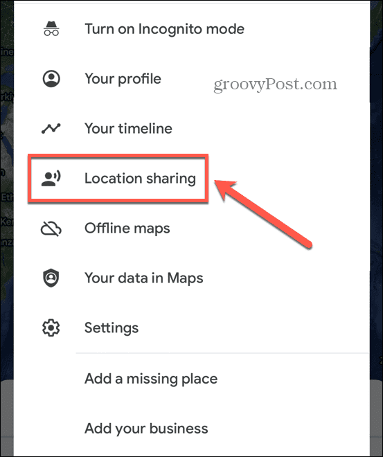 compartilhamento de localização do google maps