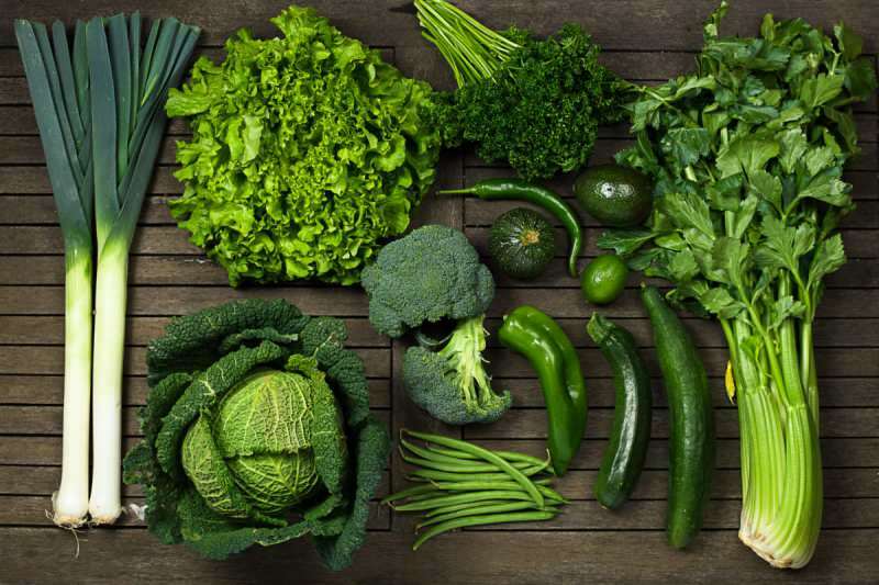 Verde simboliza vegetais e saúde