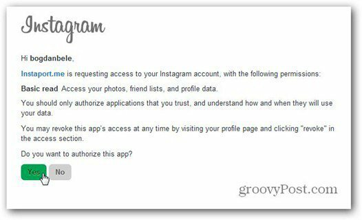 instaport instagram permite acesso