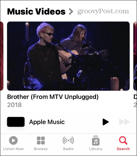 Listas de reprodução de vídeo no Apple Music