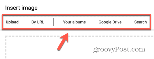 opções de imagem do Google Docs