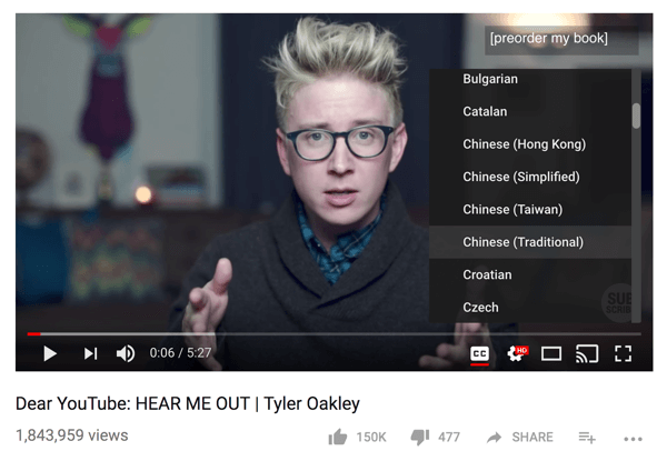 A comunidade de Tyler Oakley traduziu um de seus vídeos do YouTube para 68 idiomas diferentes.