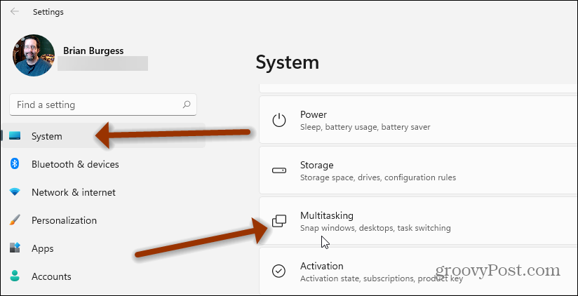 Configurações - Multitarefa Windows 11