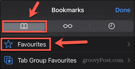 favoritos do iphone do safári