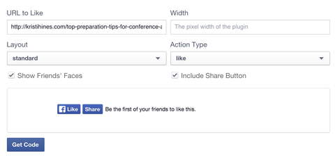 Facebook como botão configurado