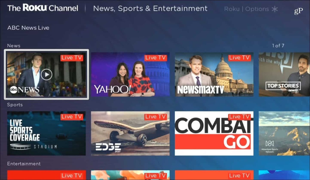 O canal Roku adiciona mais conteúdo ao vivo de esportes e entretenimento