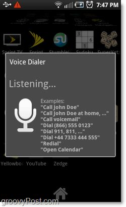 Discador de voz ouvindo comandos no telefone android