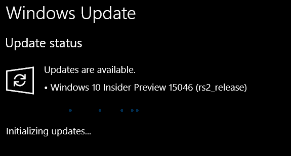 Atualização dos criadores - Build 15046