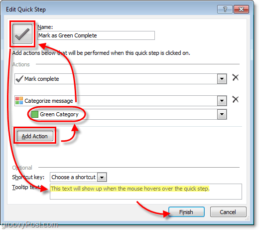 ícones personalizados do Quickstep no Outlook 2010
